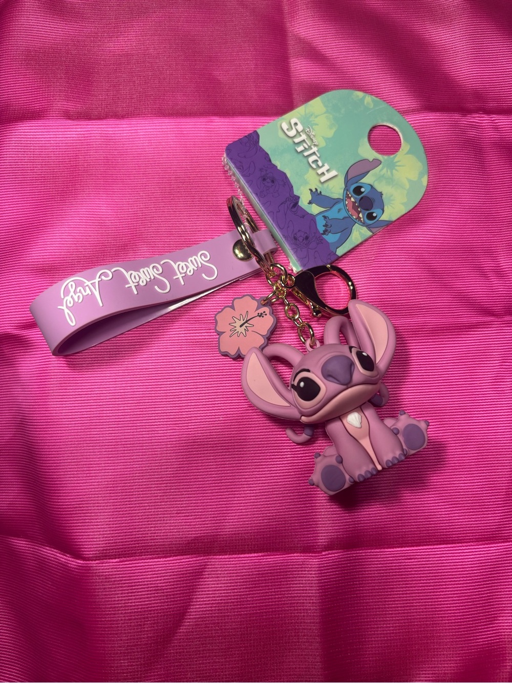 New Bag Charm Sweet Sweet Angel Disney Stitch Pink Lilo & Stitch Keychain Strap